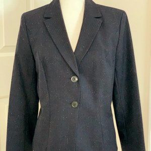Classique Entier Classic Black Tweed 2-Button Blazer with Details Size 12P
